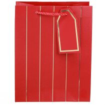 Artikel Cadeauzakje Kerstzakje rood goud 18×10×23cm 1 st