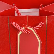 Artikel Cadeauzakje flessenzakje papier rood goud 9×12×36cm 1 st