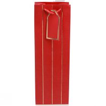 Artikel Cadeauzakje flessenzakje papier rood goud 9×12×36cm 1 st