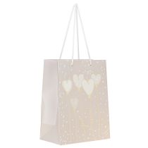 Artikel Cadeautas &quot;just married&quot; cadeautas met handvatten beige 18×10×23cm 2 stuks