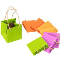 Artikel Cadeautas, papieren tas met handvatten, kleurrijke verpakking, 10,5 cm, 8 stuks