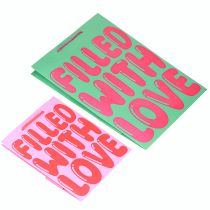 Artikel Cadeautas met handvatten "Filled with Love" H36/23cm set van 2