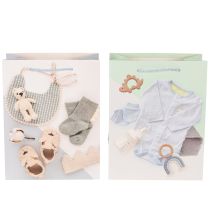 Artikel Cadeautasje voor een babyjongen - Ideaal voor kraamcadeaus - 23 cm - 2 stuks