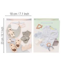 Artikel Cadeautasje voor een babyjongen - Ideaal voor kraamcadeaus - 23 cm - 2 stuks