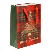 Artikel Cadeauzakjes Kerstboom rood groen 18x24cm 4 stuks