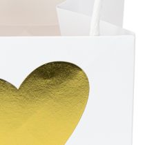 Artikel Cadeauzakjes met handvatten witgoud papier 8,5×8,5×8cm 12 st