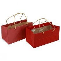 Artikel Cadeauzakjes rode papieren zakken met handvat 24×12×12cm 6st