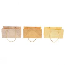 Artikel Cadeauzakjes geweven papier vanille oranje roze 20×10×10cm 6st