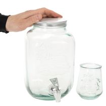 Artikel Glazen Drankdispenser met Kraan en 4 Glazen - 25,5 cm Hoog