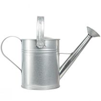 Artikel Decoratieve gieter, retro design, metaal, zilver, 42x15,5x27cm, vintage balkondecoratie, bloempot