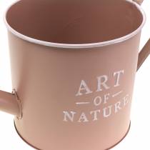 Artikel Vintage decoratieve bloempot/gieter, antiek roze zink, Ø16,5cm H17cm