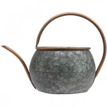 Artikel Metalen decoratieve gieter, vintage landelijke stijl, tuindecoratie, om te planten, zilver koper, L41cm Ø26cm H30cm