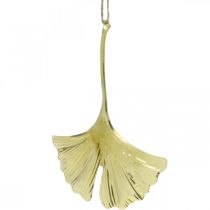 Artikel Ginkgo blad hanger, adventsdecoratie, metalen decoratie voor de herfst Gouden L12cm 12 stuks