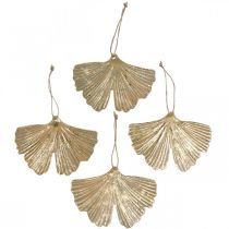 Ginkgo Blad Hanger Ginkgo Vintage Deco Metaal 15×11cm 4st