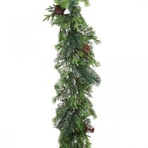 Kerstslinger deco slinger met kegels groen 182cm