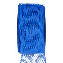Netband, rasterband, sierband, blauw, draadversterkt, 50 mm, 10 m