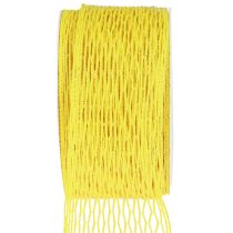 Netband, rasterband, sierband, geel, draadversterkt, 50 mm, 10 m
