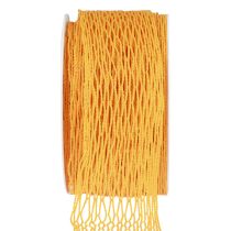 Netband, rasterband, sierband, oranje, draadversterkt, 50 mm, 10 m