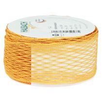 Artikel Netband, rasterband, sierband, oranje, draadversterkt, 50 mm, 10 m