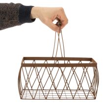 Artikel Draadmand, metaal, roestlook, 28x13,5x14cm, 2 stuks