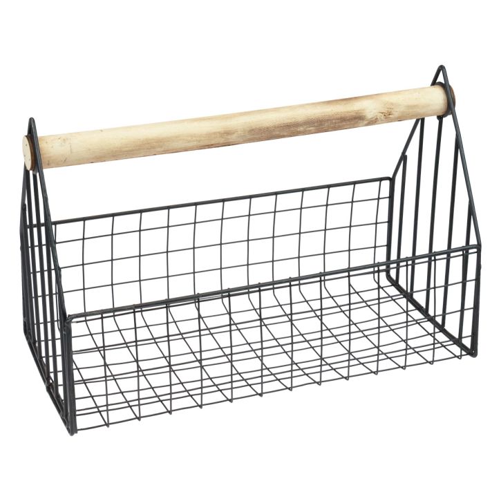 Draadmand draadmand plantenmand metaal zwart 35x18x22,5cm