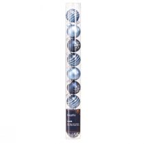 Artikel Glazen kerstboomballen blauw zilver decor mini Ø3cm 9 st