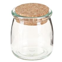 Artikel Glazen Decoratie met Kurk Vintage Helder Natuurlijk Ø7cm H8cm 6 st