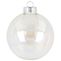 Artikel Glazen kerstballen, iriserend helder, 7,5 cm, 12 stuks