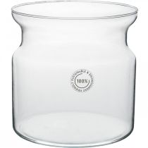 Bloemenvaas glas helder decoratief glazen vaas Ø19cm H19cm