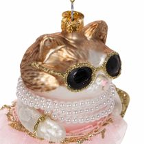 Artikel Glazen kattenornamenten met tutu als kerstboomversiering, 11 cm, 2 stuks