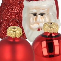 Artikel Mini kerstdecoratiefiguren en ballen assorti glas 3cm 9 st