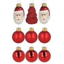 Artikel Mini kerstdecoratiefiguren en ballen assorti glas 3cm 9 st