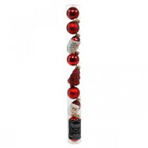 Artikel Mini kerstdecoratiefiguren en ballen assorti glas 3cm 9 st