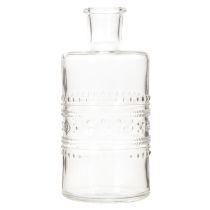 Artikel Glazen fles met patroon, cilindrisch, transparant, decoratieve vaas, 15 cm, 6 stuks