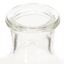 Artikel Glazen fles met patroon, cilindrisch, transparant, decoratieve vaas, 15 cm, 6 stuks