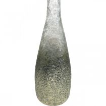 Artikel Tweekleurige glazen vaas, tafeldecoratie van echt glas helder, zilver H40cm