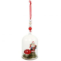 Artikel Kerstdecoratie glazen stolp om op te hangen 10cm