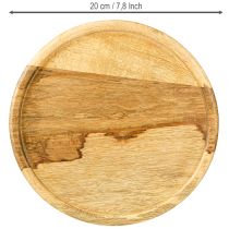 Artikel Glazen stolp met houten plaatdecoratie kaasstolp Ø22cm H16.5cm
