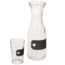 Artikel Glazen karaf H27cm met 4 glazen H11cm