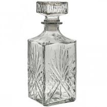 Glazen karaf, glazen fles met stop, karaf glas H24cm