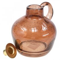 Artikel Kandelaar glasstaaf kaars bruin sierkan glas H15.5cm