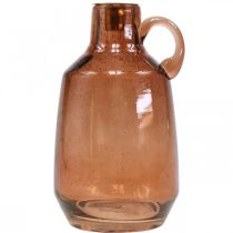 Artikel Kandelaar glasstaaf kaars bruin glas decoratie H22cm