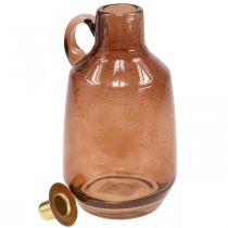 Artikel Kandelaar glasstaaf kaars bruin glas decoratie H22cm
