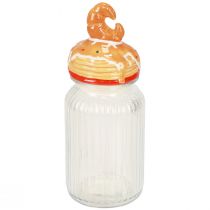 Artikel Bonbonière glazen koektrommel met deksel croissant Ø11cm H28,5cm