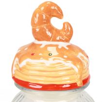 Artikel Bonbonière glazen koektrommel met deksel croissant Ø11cm H28,5cm