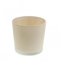 Artikel Glazen bloempot beige plantenbak glazen pot Ø11,5cm H11cm