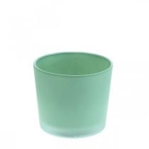 Glazen bloempot groene plantenbak glazen kuip Ø10cm H8.5cm