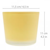 Glazen bloempot geel decoratief glazen kuipje Ø11.5cm H11cm