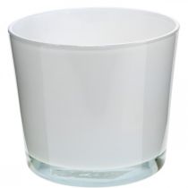 Artikel Glazen bloempot witte plantenbak glazen kuip Ø14.5cm H12.5cm