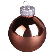 Artikel Glazen bollen boom Kerst zilver abrikoos Ø4cm 24 st